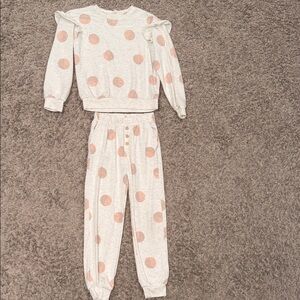 Girls Polka Dot Set - Gray and Pink